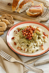 Risotto with artichokes and bacon