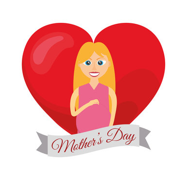 mothers day card mom pregnancy vector illustration eps 10