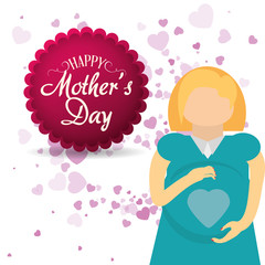 mothers day card mom pregnancy celebration vector illustration eps 10