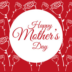 happy mothers day poster with roses flower decoration vector illustration eps 10