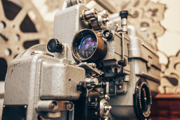 vintage metal film projector