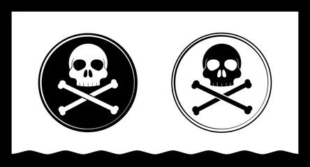 Pirate sign - skull and bones