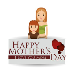mothers day mom with child lovely card vector illustration eps 10