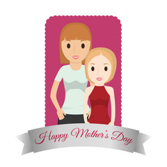Obraz na płótnie Canvas mothers day mom with child lovely card vector illustration eps 10
