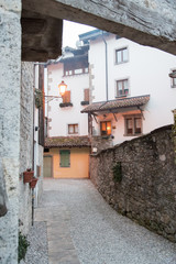 Villages and nativity scenes at dusk. The magic of Sutrio. Carnia.