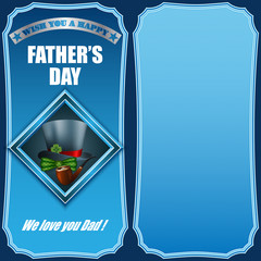 Design, background with top hat, bow tie and smoking pipe, for Father's day event, celebration; Vector illustration
