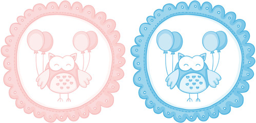 Baby owl baby shower sticker labels
