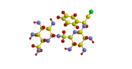 Molecular structure of Amygdalin (vitamin B17), 3D rendering