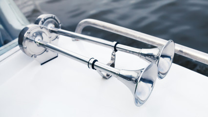 Stainless boat electric horns with chromium trumpet