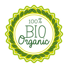 organic product guaranteed seal vector illustration design