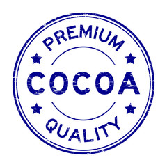 Grunge blue premium quality cocoa round rubber seal stamp