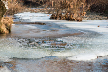 Obraz na płótnie Canvas Ice creek. Spring is coming