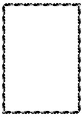 Black and white vertical frame. Copy space. Vector clip art