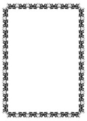 Black and white vertical frame. Copy space. Vector clip art