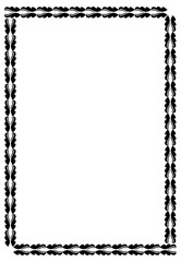 Black and white vertical frame. Copy space. Vector clip art
