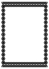 Black and white vertical frame. Copy space. Vector clip art