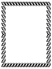 Black and white vertical frame. Copy space. Vector clip art
