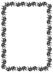Black and white vertical frame. Copy space. Vector clip art