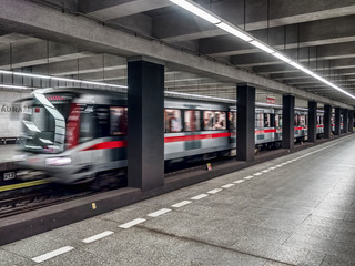 Prague subway train