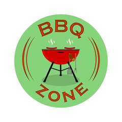 Vector Barbecue zone or BBQ rest area sign design.