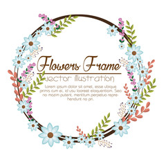 floral frame decorative icon vector illustration design