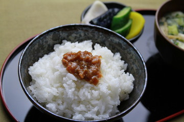 白米と肉みそ