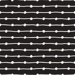 Naklejka premium Vector Seamless Childlike Pattern. Monochrome Hand Drawn Geometric Shapes Texture