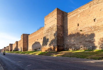 Fototapeta na wymiar Rome, Italy. Wall of Aurelian, 275