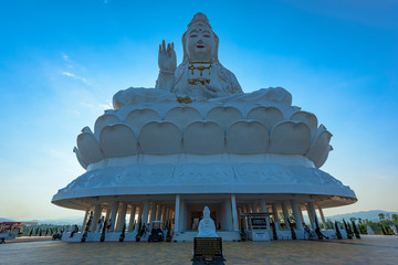 Wat Huai Pla Kung (Temple) in Chiang Rai,Thailand.APR 20,2017 Wat Huai Pla Kung temple the pagoda in Chinese style in Chiangrai province of Thailand.well known wordwide.