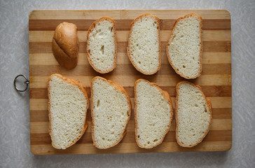   white bread on a cutting board