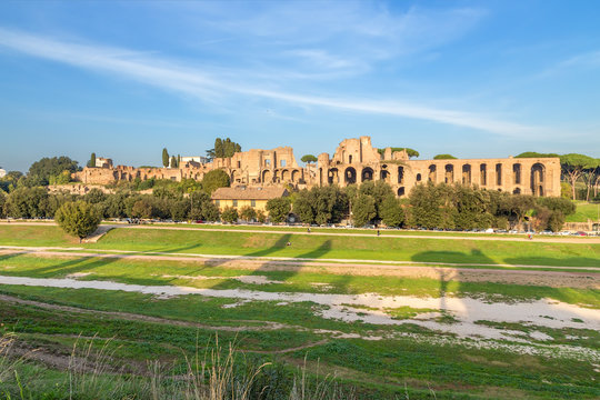 Rome, Italy. The Circus Maximus and the Imperial Palaces on Palatine Hill