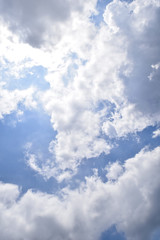 Blue sky with white clouds background in cloudy day