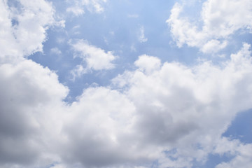Fototapeta premium Blue sky with white clouds background in cloudy day