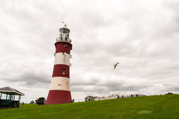 Fototapeta na wymiar The lighthouse of Plymouth, Cornwall, UK