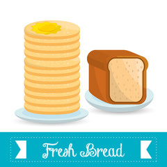 fresh bread and pans food vector illustration eps 10