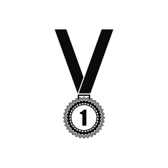 Medal award for first place. Vector silhouette