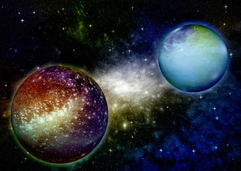 galaxy in a free space