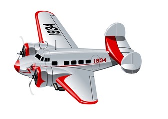 Vector Cartoon Retro Plane. Available EPS-10 vector format separated by groups for easy edit