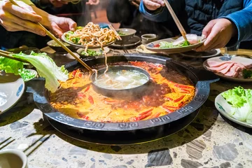 Gordijnen chengdu hot pot, sichuan chafing dish © chungking