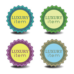 Set of four luxury item stickers