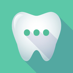 Long shadow tooth with  an ellipsis orthographic sign
