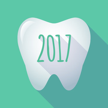Long shadow tooth with  a 2017 year  number icon