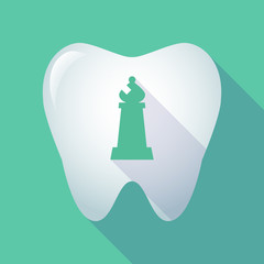 Long shadow tooth with a bishop    chess figure