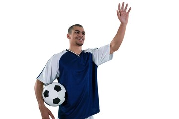 Football player waving his hand