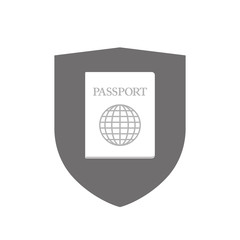 Isolated shield with  a passport