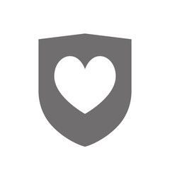 Isolated shield with  the heart poker playing card sign