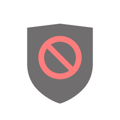Isolated shield with  a forbidden sign