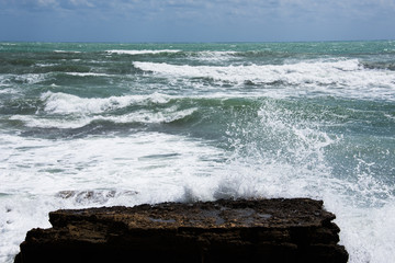 Storm on the Mediterranean coast in southern Spain