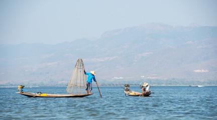 Fishermen in Inle Lake, Shan State, Myanmar