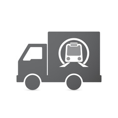 Isolated truck with  a subway train icon